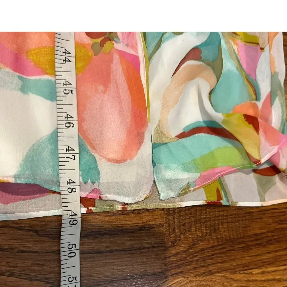 Julia Jordan Floral Puff Sleeve Midi Dress Chiffon Watercolor Women’s 10 NWT - Picture 12 of 12